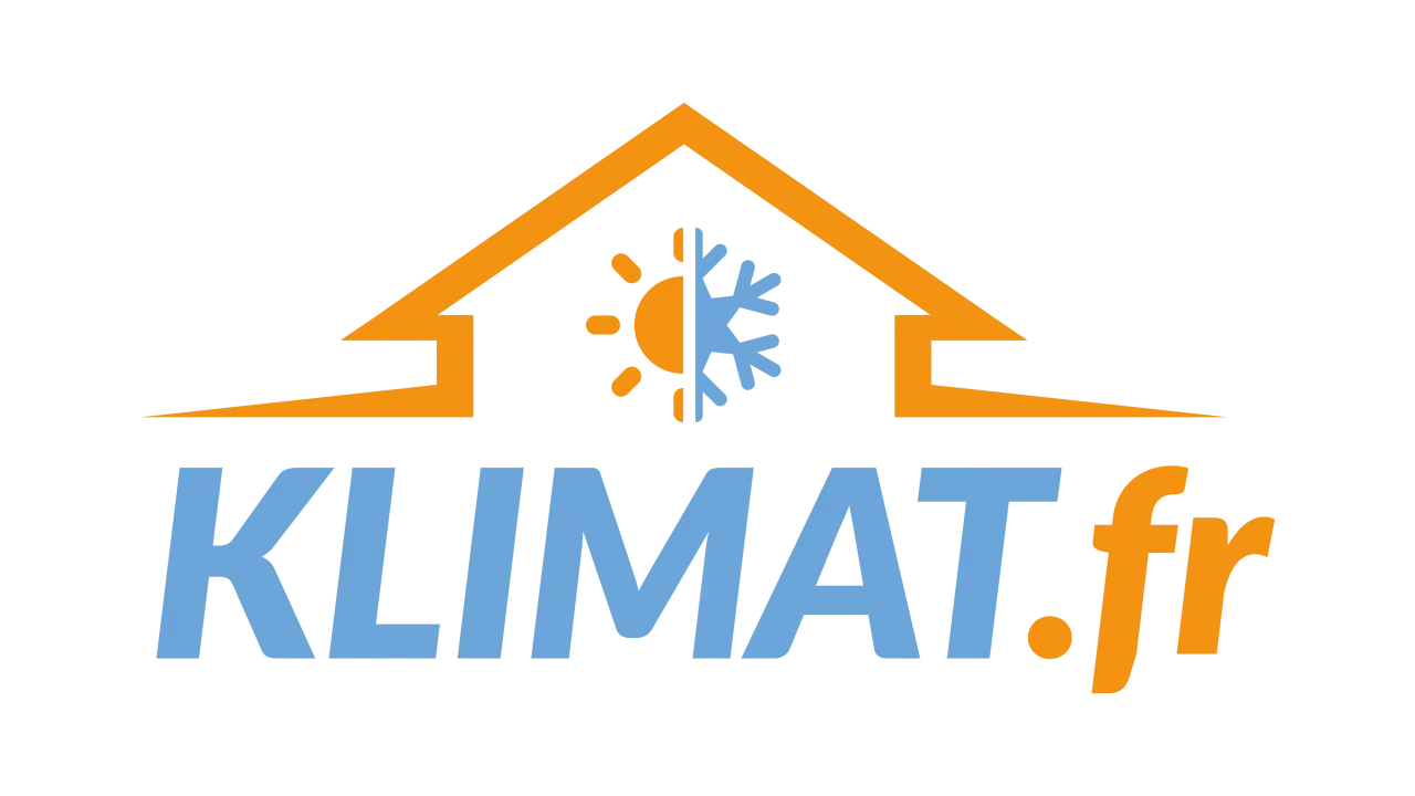 Logo KLIMAT.fr : une maison avec un soleil et un flocon, symbolisant le chaud et le froid. Ma clim ne fait plus de chaud ?