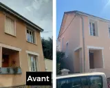 Avant/après : la maison a gagné en éclat avec son isolation extérieure refaite. Les façades sont plus claires et nettes.