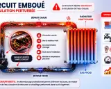 Schéma montrant comment les boues dans le circuit empêchent mes radiateurs de chauffer. L'eau chaude circule mal, le bas des radiateurs reste froid.