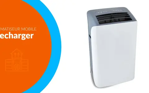 Climatiseur mobile "Recharger" : profitez d'une fraîcheur optimale.
