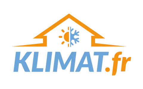 Logo KLIMAT.fr : une maison avec un soleil et un flocon, symbolisant le chaud et le froid. Ma clim ne fait plus de chaud ?