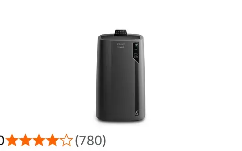 Climatiseur mobile DeLonghi PAC EL112 CST WiFi, gris anthracite, avec télécommande et écran LED.