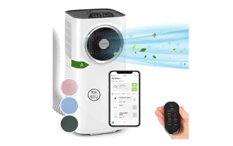 Climatiseur Klarstein Kraftwerk Smart, avec télécommande et application mobile pour un contrôle intuitif. Refroidissement efficace pour votre confort.