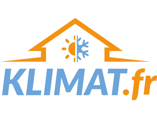 Logo KLIMAT.fr : une maison avec un soleil et un flocon, symbolisant le chaud et le froid. Ma clim ne fait plus de chaud ?