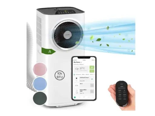 Climatiseur Klarstein Kraftwerk Smart, avec télécommande et application mobile pour un contrôle intuitif. Refroidissement efficace pour votre confort.