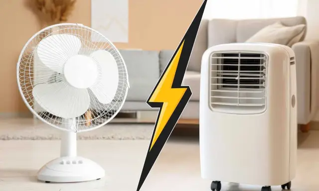 Ventilateur blanc face à un climatiseur mobile wifi. Lequel choisir pour un confort optimal ?