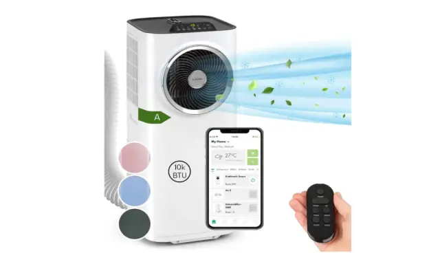 Climatiseur Klarstein Kraftwerk Smart, avec télécommande et application mobile pour un contrôle intuitif. Refroidissement efficace pour votre confort.